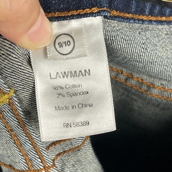 Lawman Jean Womens 9/10 Dark Wash Stretch Bootcut Mid Rise Western Cowgirl Rodeo - Picture 12 of 15
